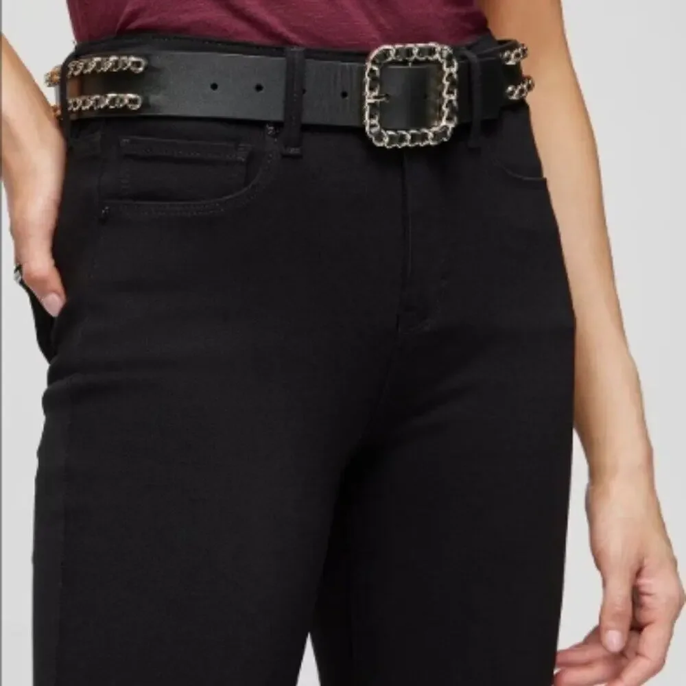 White House Black Market Double Chain Leather Belt – Size S – NWT